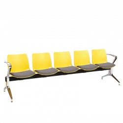 Neptune Visitor 5 Seat Module with 5 Grey Intervene Material Upholstered Seat Pads CODE:-MMVCH010